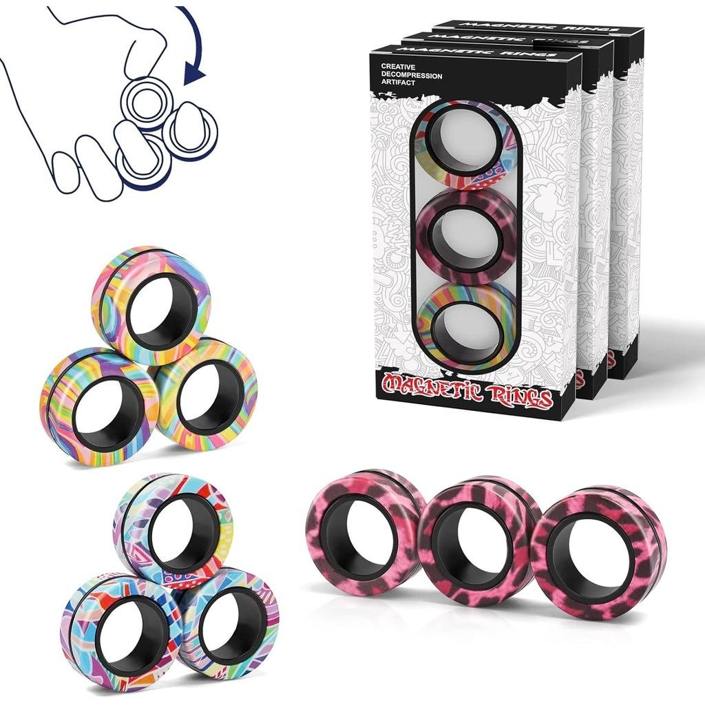 Magnetic Rings Fidget Toy Set, Idea ADHD Fidget Toys (A9-1) 1QC4 ...