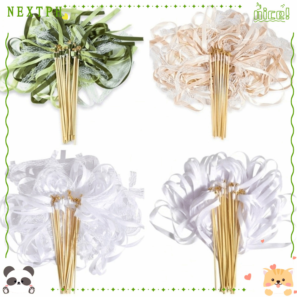 NEXTPH 20Pcs/Bag Ribbon Wands, European Style Lace Streamer Lace Ribbon ...