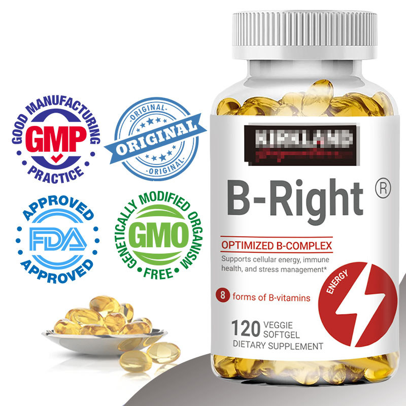 Vitamin B Complex Softgels for Energy Support Metabolism Balance Nerve ...