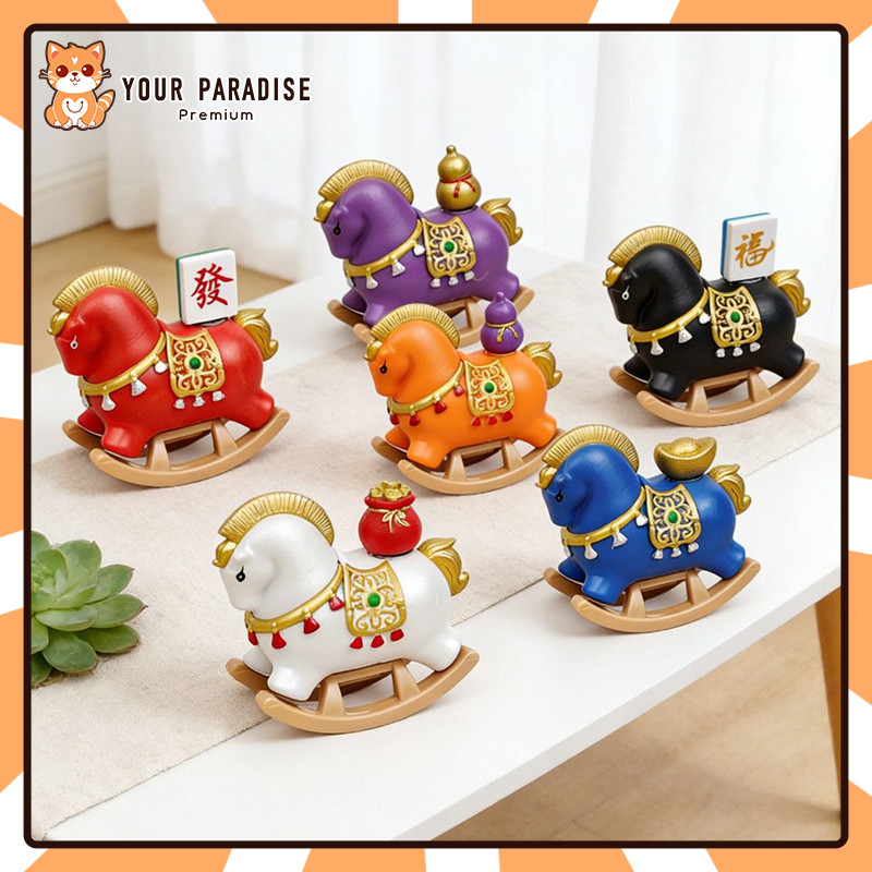 Lucky swing horse cute blind box set figure toys good luck home ...