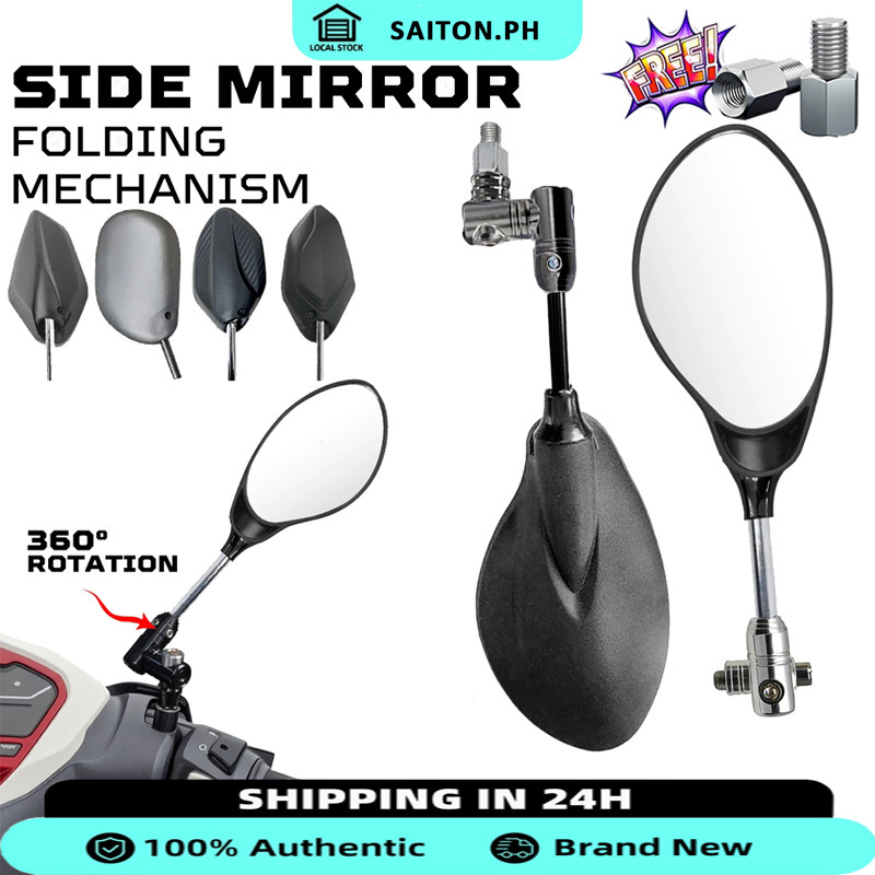 Side Mirror For Motorcycle 360 Rotation Universal CNC Folding Mechanism ...