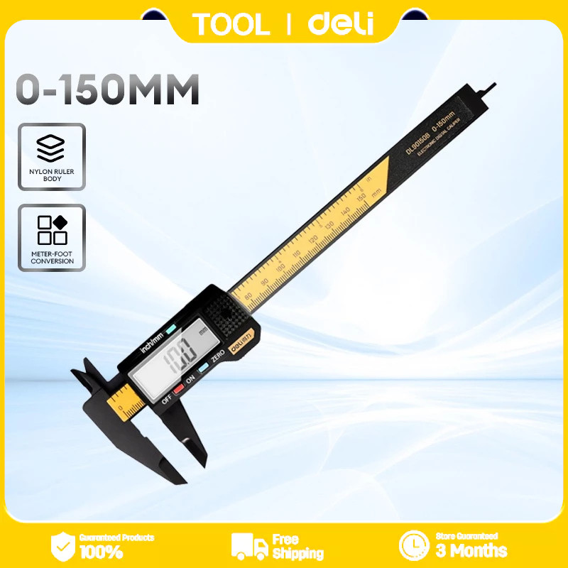 Deli Digital Caliper 150mm Simple Black Handle Precision Measurement ...