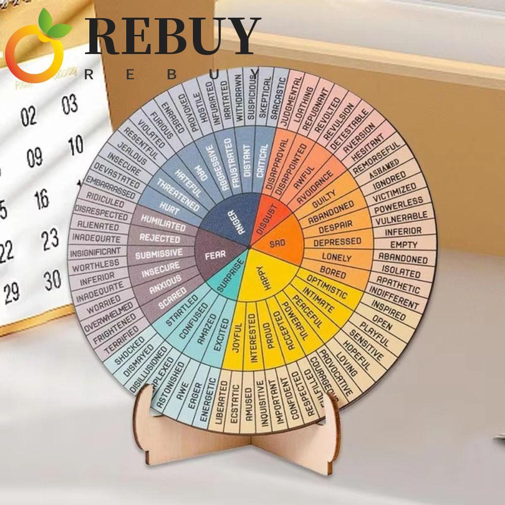 REBUY Office Desk Decor, Therapy Double Sided Feelings Wheel, Creative ...