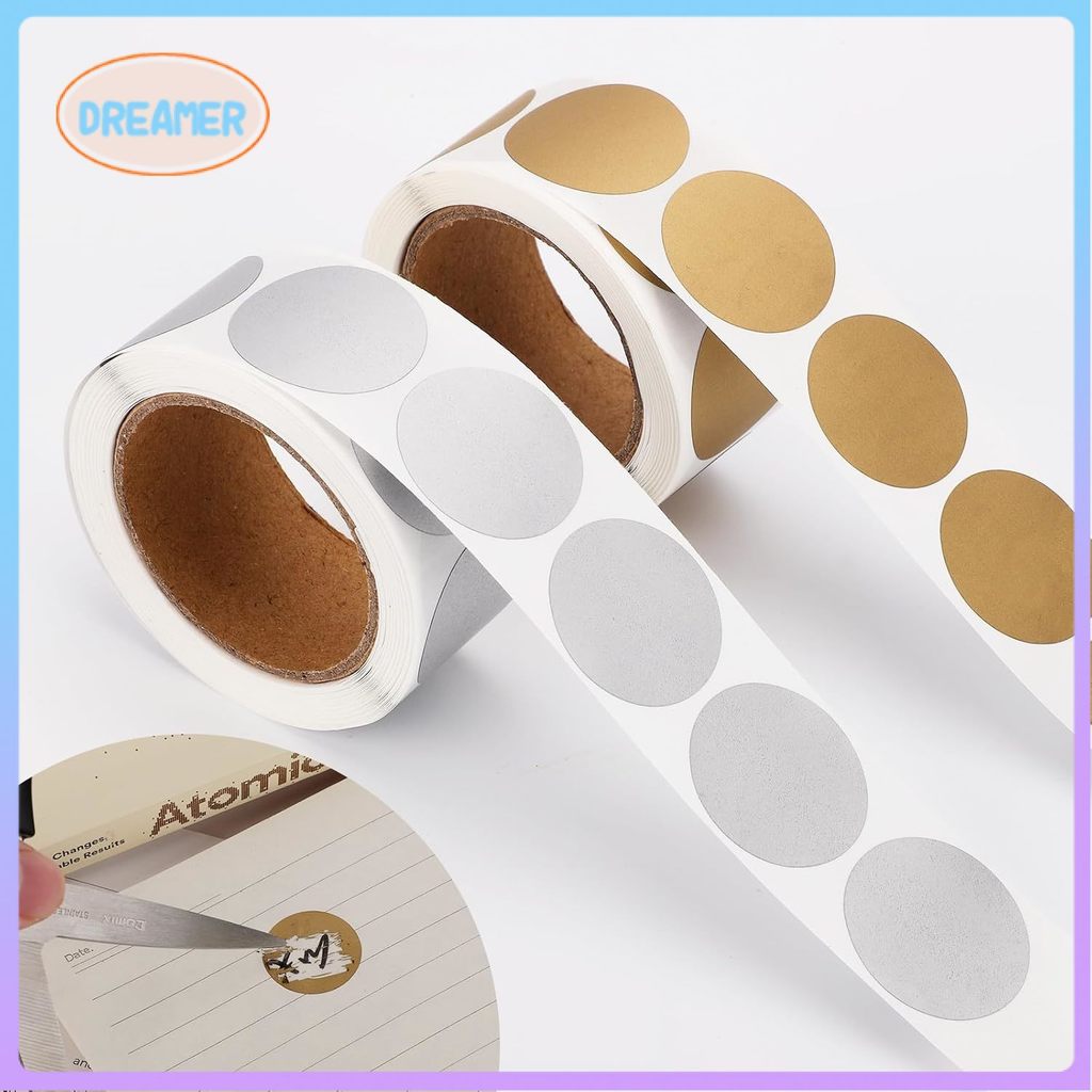 Gold Silver Scratching Card Sticker Round/Rectangle DIY Scratch Off ...