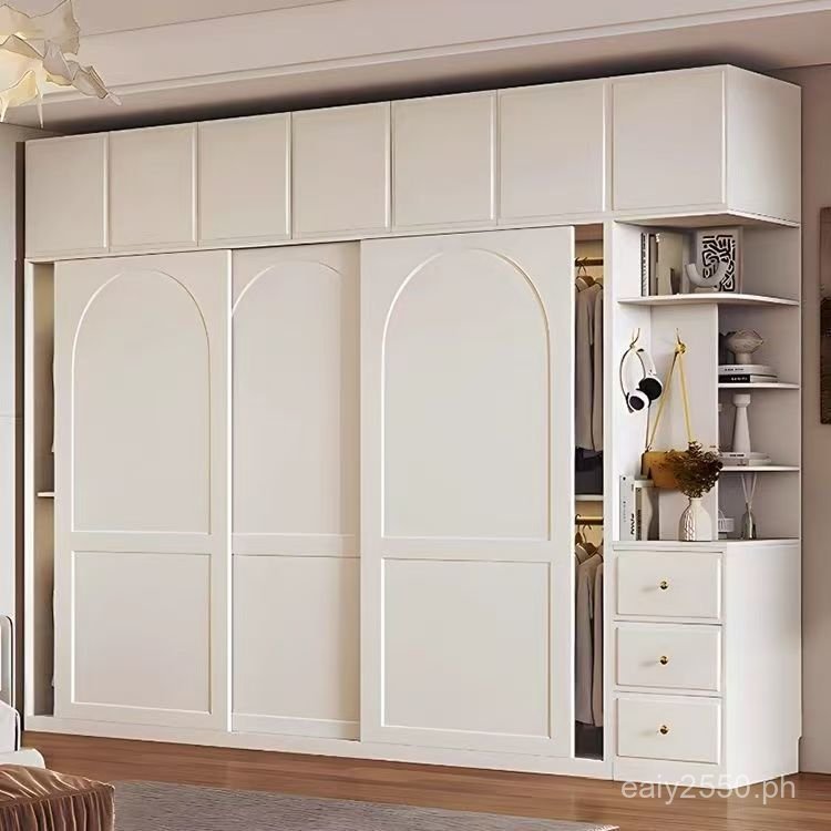 Cream Door Simple Wardrobe Style Storage Modern Bedroom Sliding Home ...