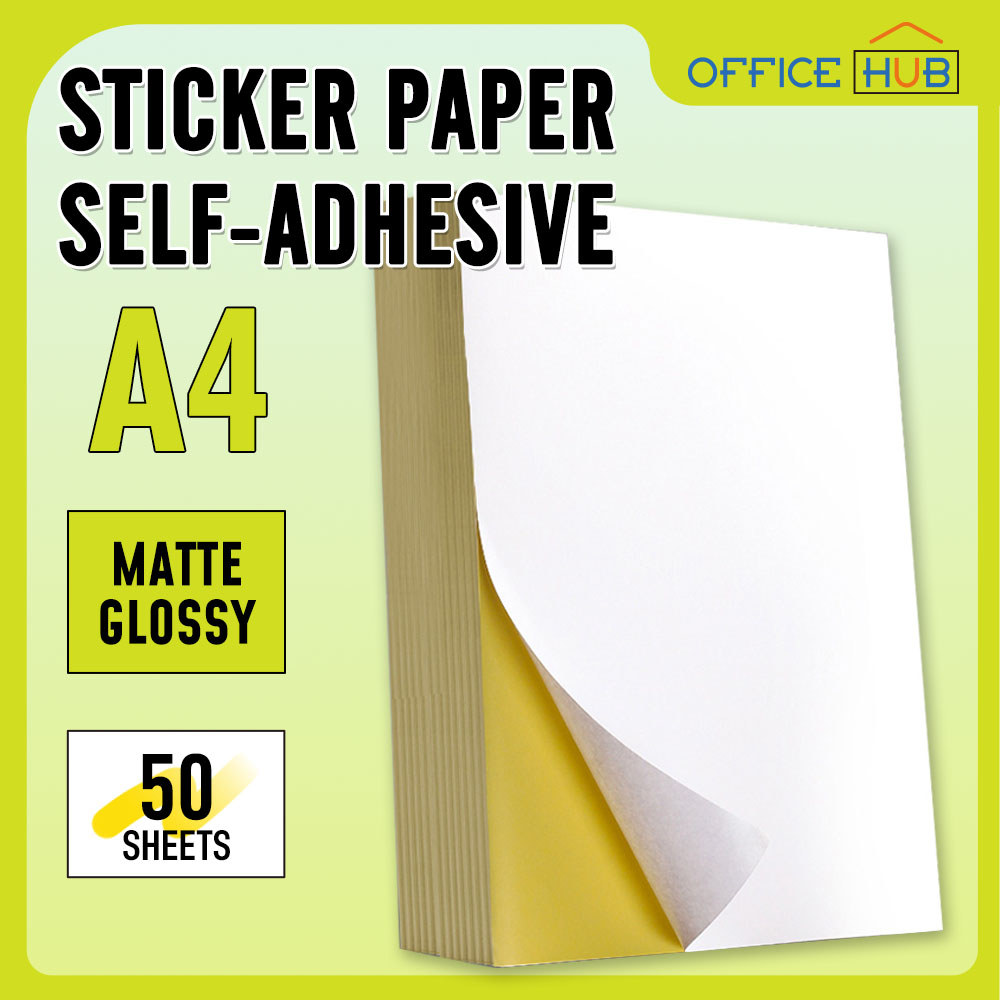 Matte&Glossy Label Photo Sticker Paper A4 Super sticky 50Sheets ...