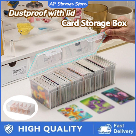 Transparent Card storage box Deck Box Cards Organizer with Adjustable ...