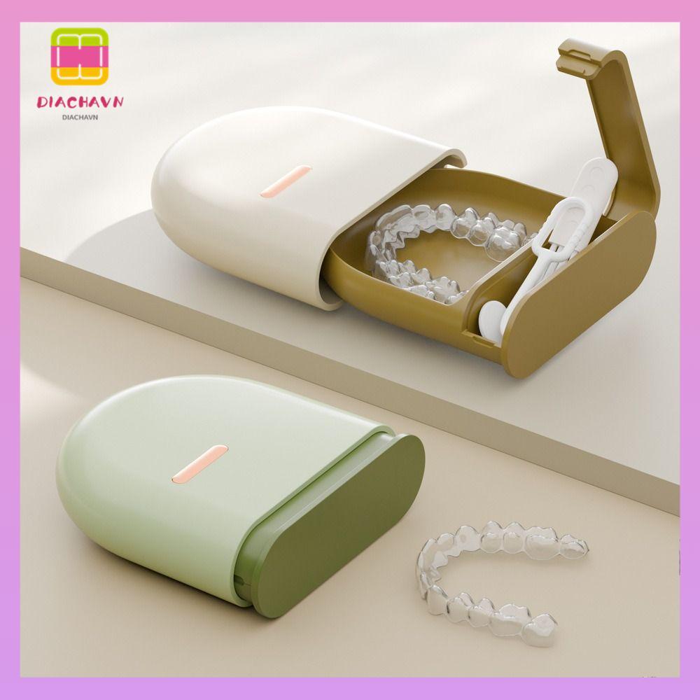 DIACHAVN Braces Storage Box, Portable Mini Denture Retainer Container ...