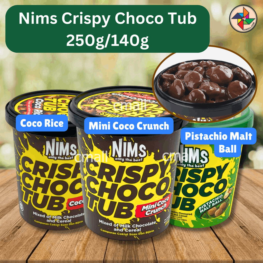 [HALAL] NIMS Crispy Choco Tub Coco Rice / Mini Coco Crunch / Pistachio ...