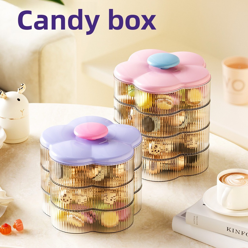 Candy box desktop multi-layer contrasting color flower-shaped candy ...