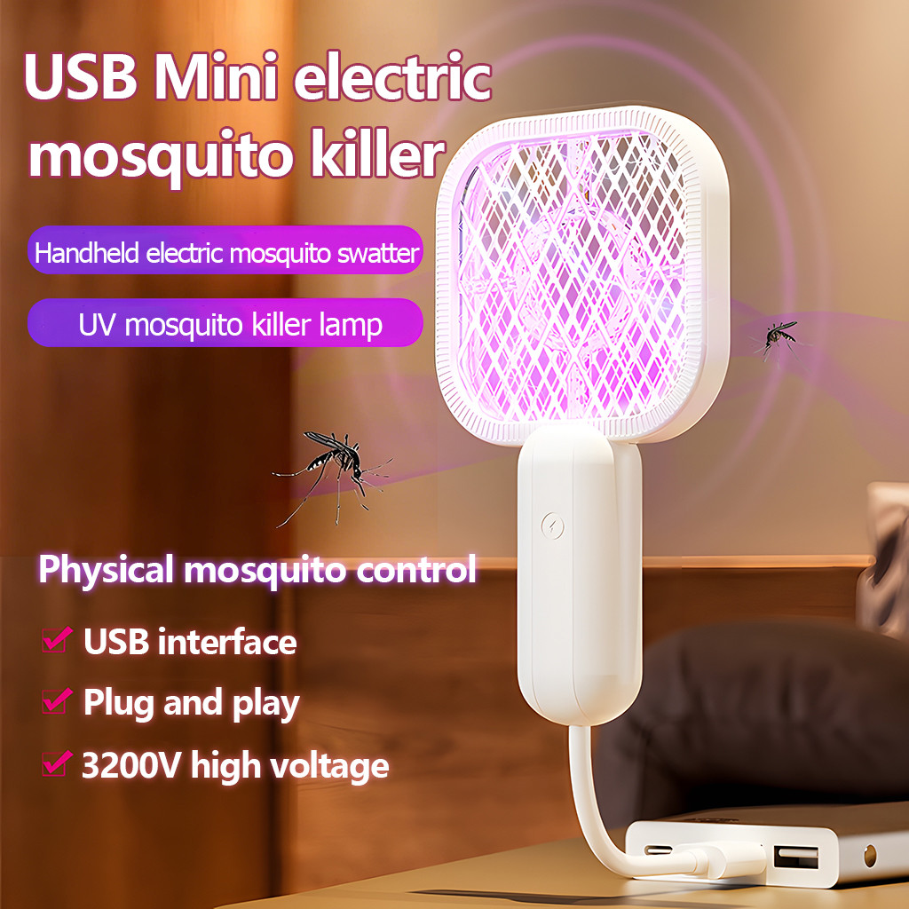 (COD)USB 2 in 1 Mini Electric Mosquito Killer Racket Portable Mosquito ...