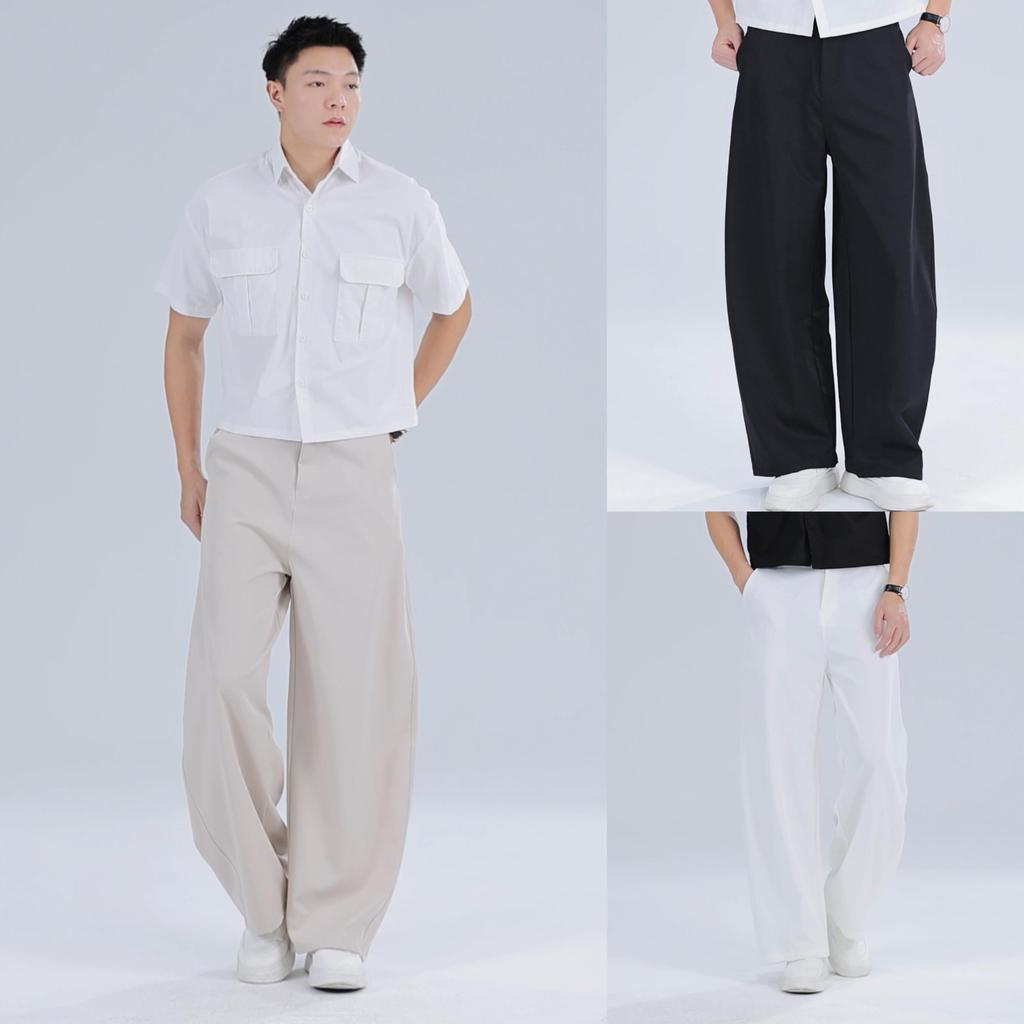 Mannered by HUILISHI Men's Barrel Wide Leg Trousers – Korean-Inspired ...