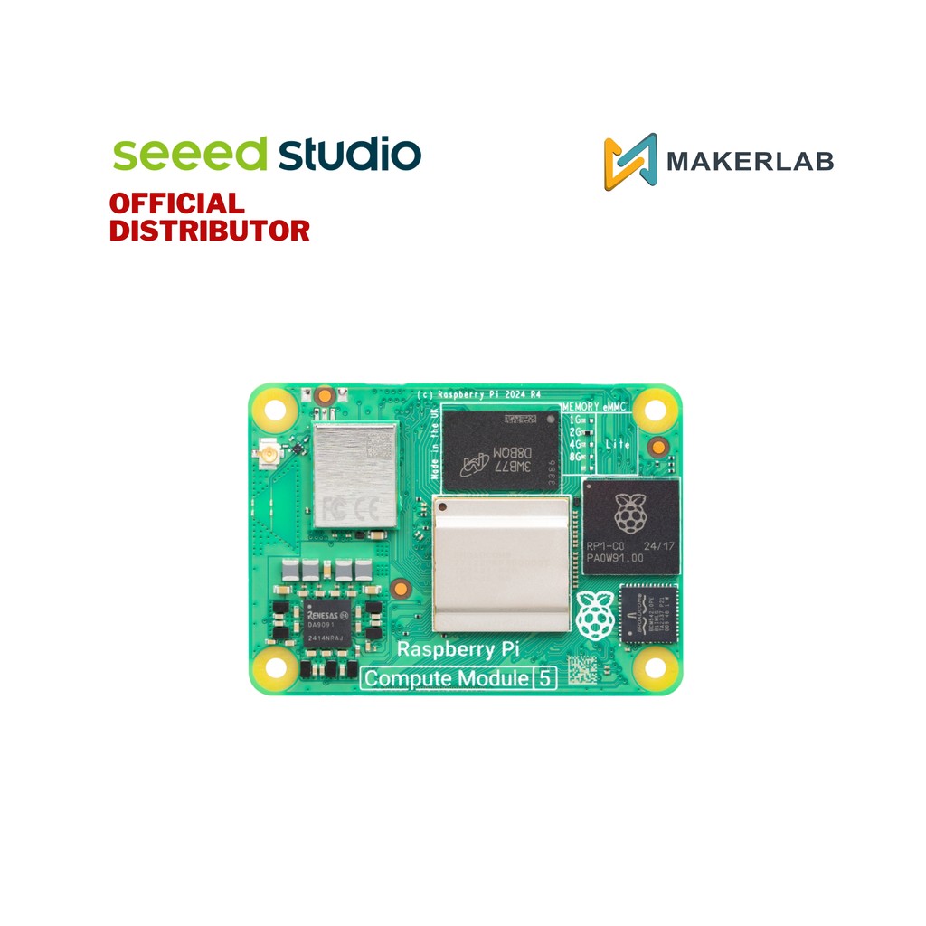 Seeed Raspberry Pi Compute Module 5 16GB RAM, 64GB eMMC, 2.4/5.0GHz Wi ...