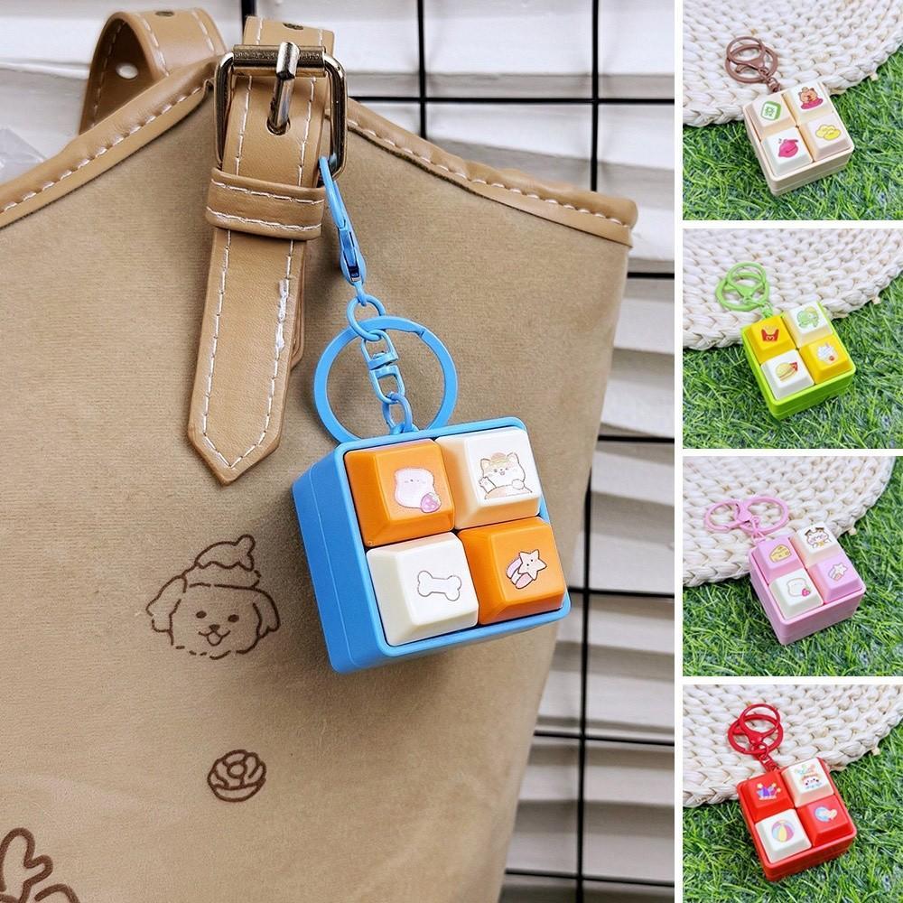 FLECI Fidget Keychain, DIY Keyboard Cartoon Finger Keyboard Caps ...