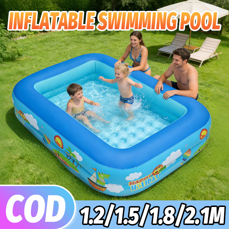 1.2-2.1MInflatable Pool Portable Pool Family Pool Kids Pool Thickened ...