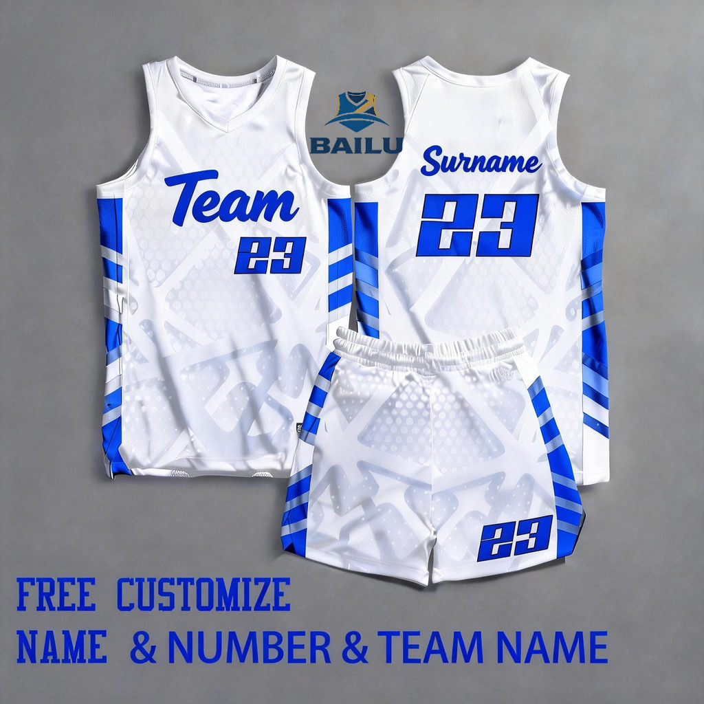 [Free Custom Name & Number]2026 New Blue & White Basketball Set – Full ...