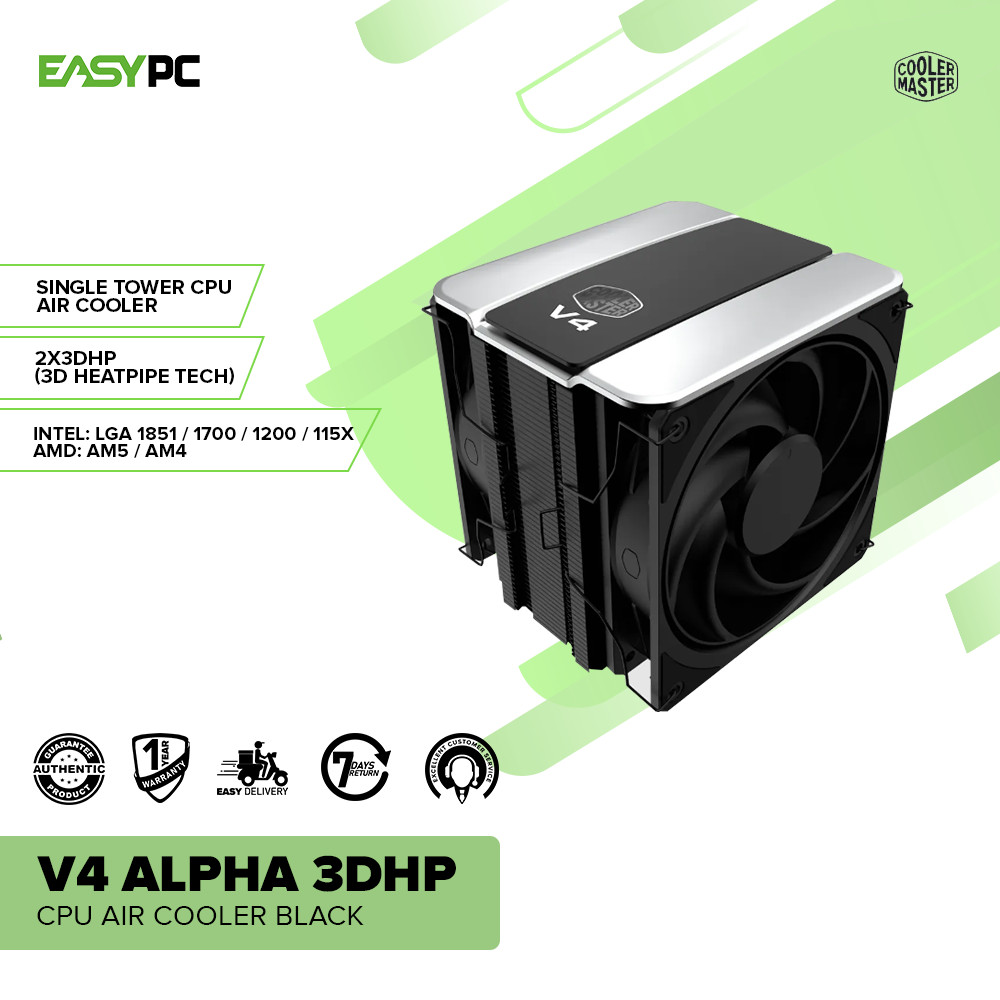 EasyPC | CoolerMaster V4 Alpha 3DHP CPU Air Cooler Black | Shopee ...