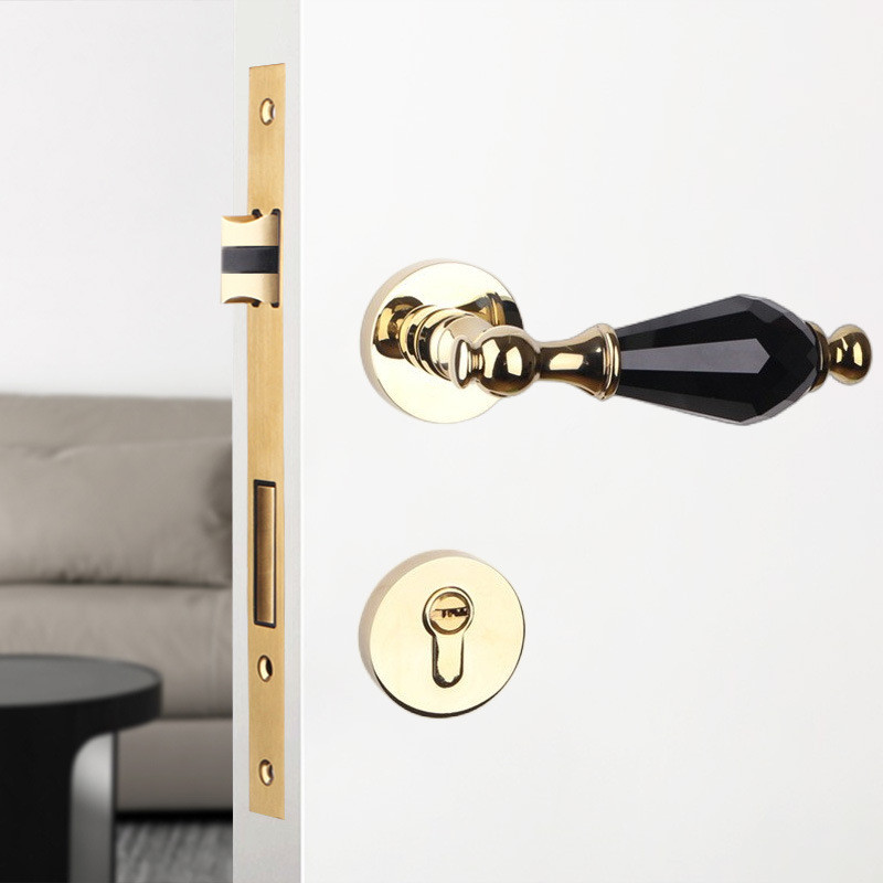 Crystal Black Ceramic Door Lock Indoor Door Lock Door Handle Hardware ...