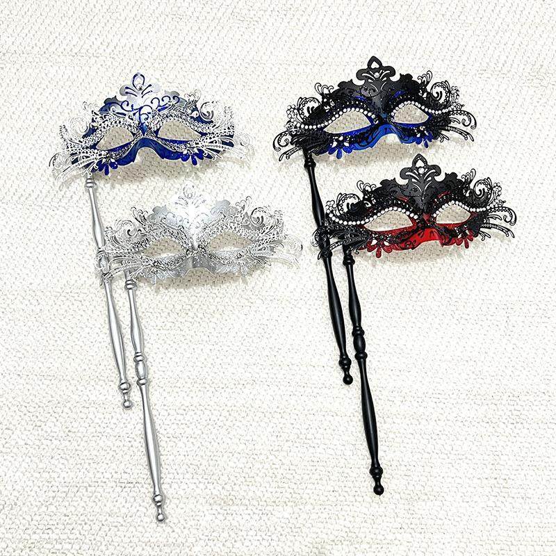 Venice Metal Diamond-Studded Phoenix Tail Luxury Handheld Mask ...