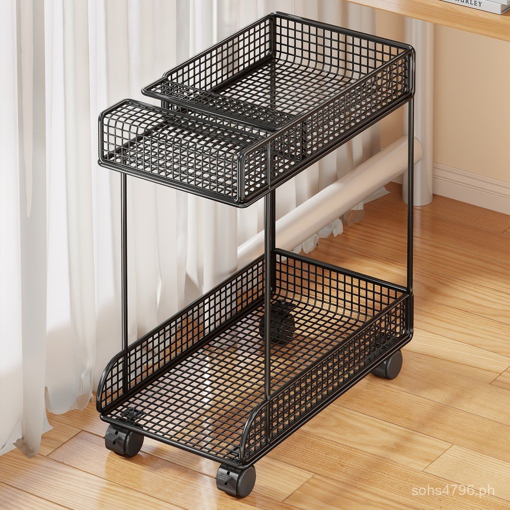 Computer case storage rack with wheels, movable desktop organizer ...