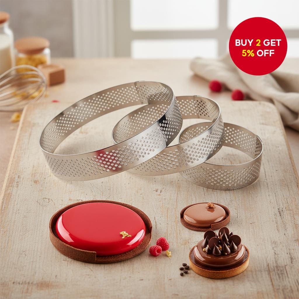 Heat-Resistant Stainless Steel Tart Ring - Tartlet Mold & Circle Cutter ...