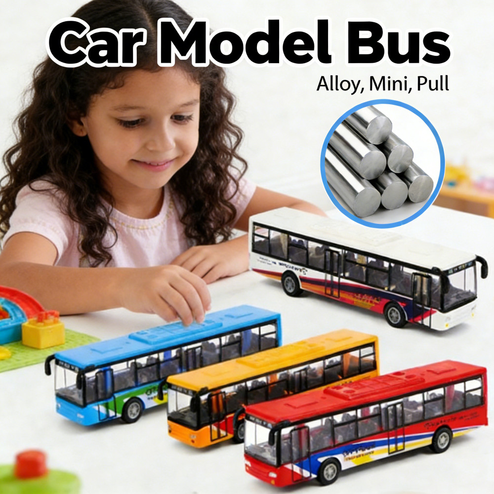 Mini Car Bus Model Kids Toy Bus Simulation Pull Back Alloy Mini Size ...
