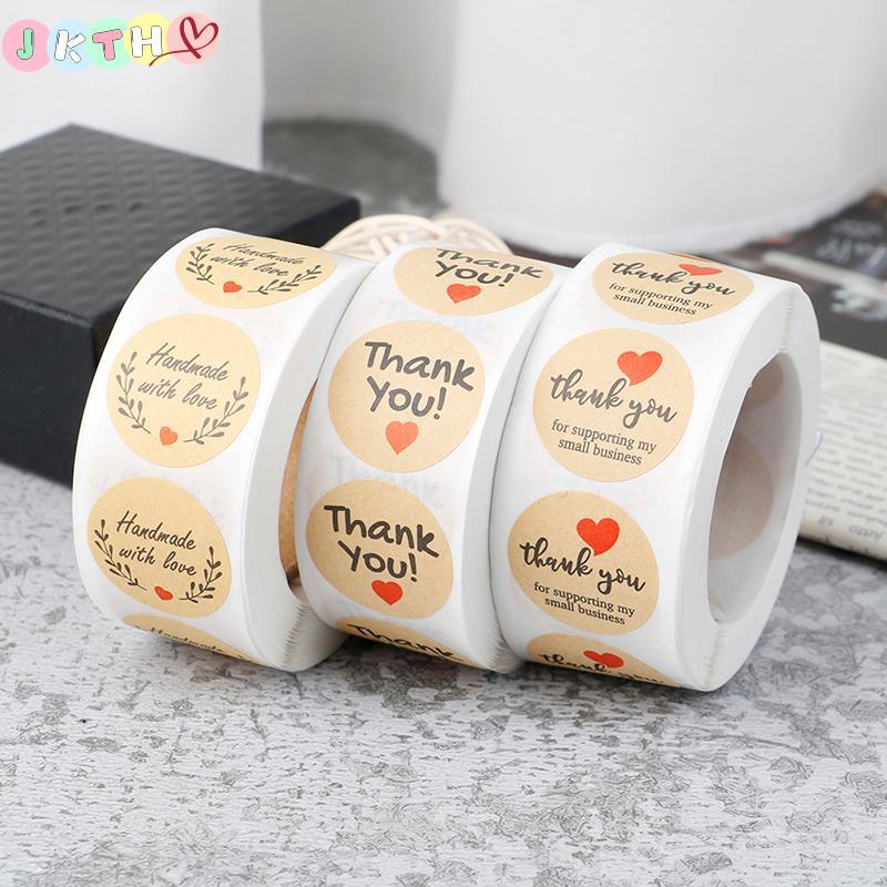 JKTH 500pcs Thank You Stickers Seal Labels Round Paper Label sticker ...