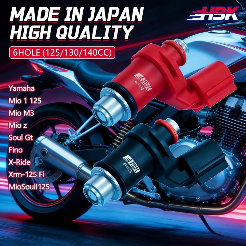HBK Stainless Steel Nylon Fuel Injector 6 HOLE 125/130/140CC for Yamaha ...