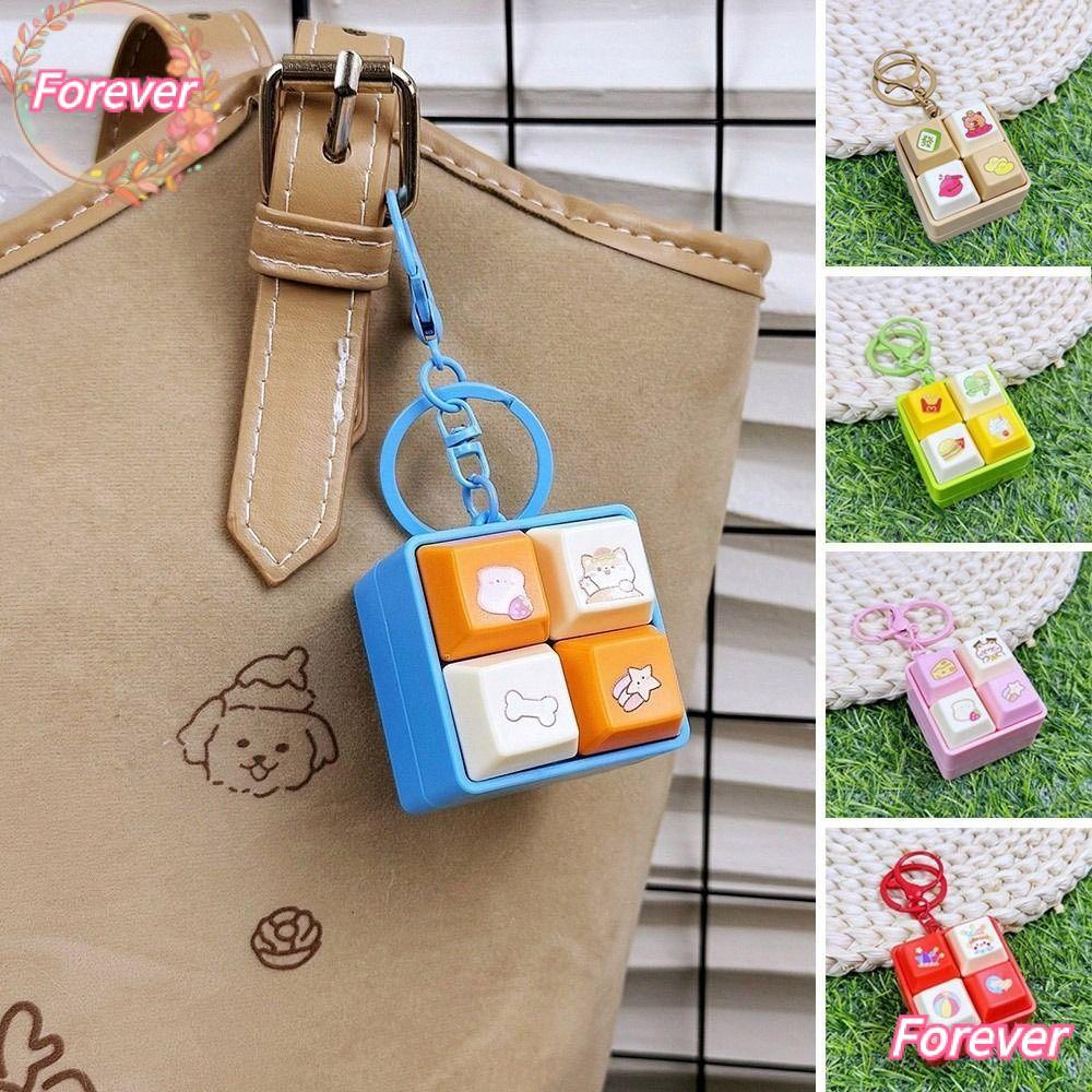 FOREVER Fidget Keychain, Cartoon Keycap Finger Keyboard Caps, Pass The ...