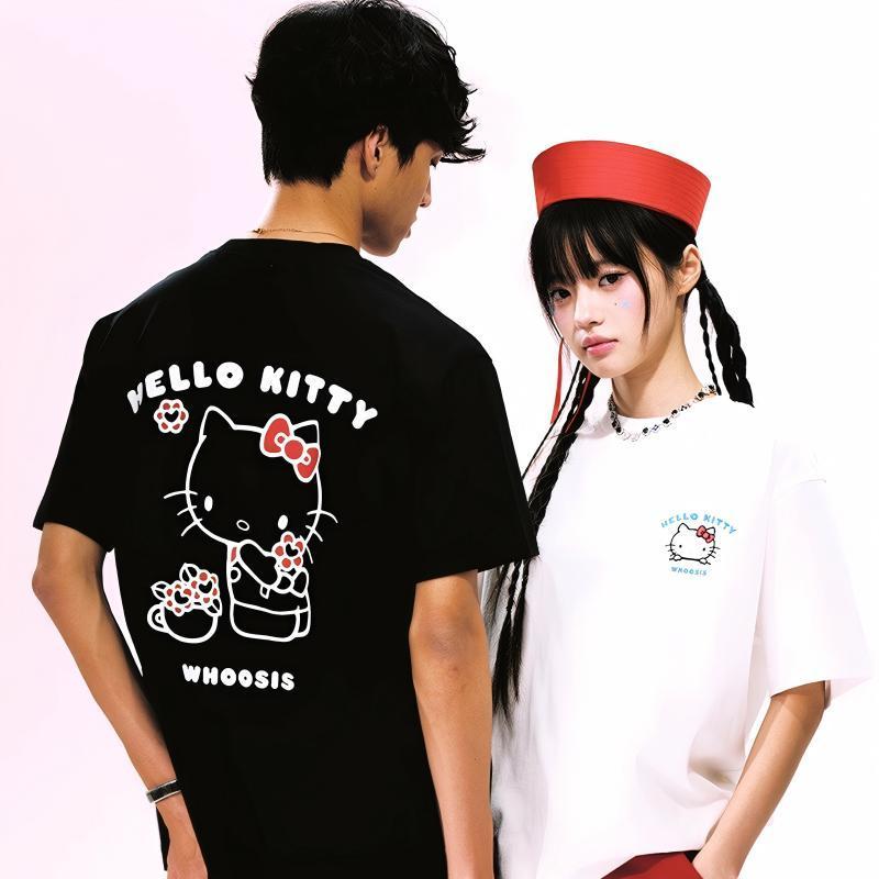 【COD】Hello Kitty Short-sleeve T-shirt for Unisex, Trendy Couple Style ...
