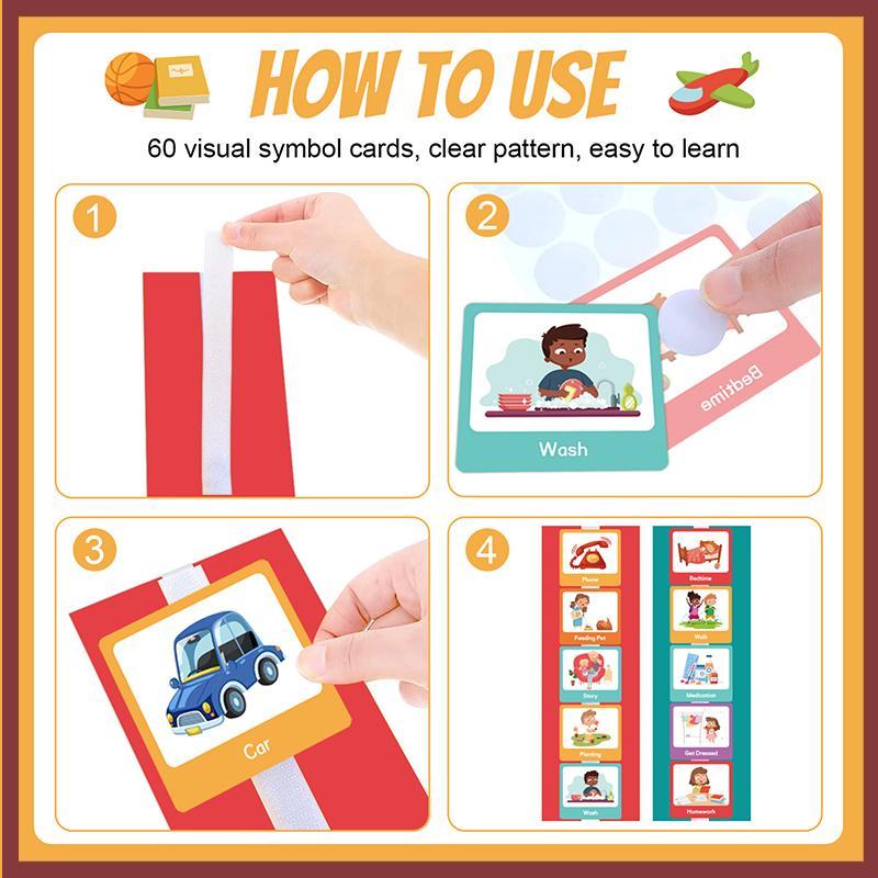 [NFD] 60 Pcs Visual Schedule Visual Wall Planner Daily Routine Chart ...