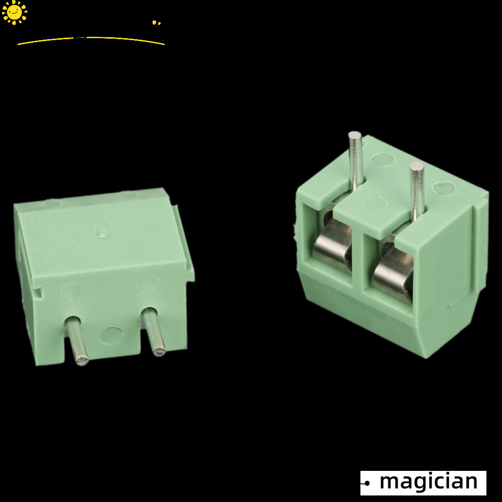 MAGICIAN 50PCS Screw Terminal Block, Green Color 5mm Pitch PCB Terminal ...