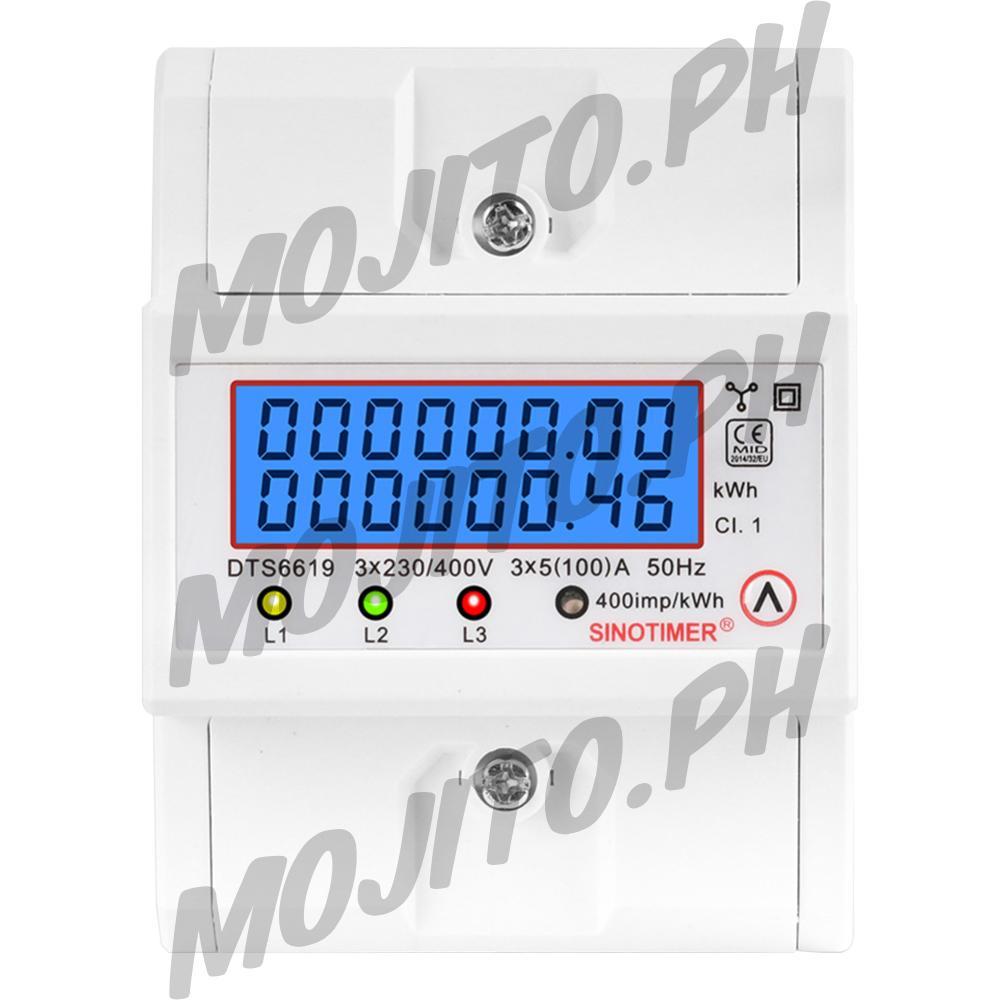 Din Rail 3 Phase 4 Wire Energy Meter AC 380V 100A 50/60Hz KWh Meter ...