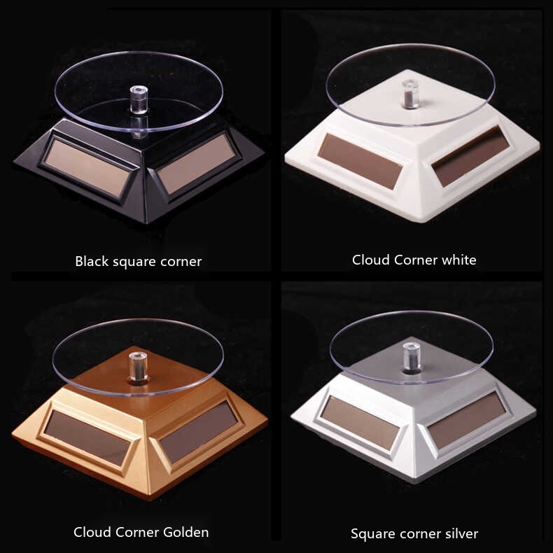 Electric Solar-Powered Rotating Display Stand with Light, Turntable ...