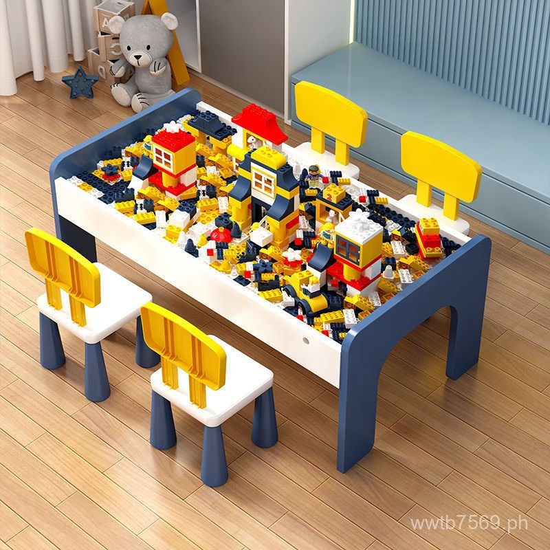Game Table Baby Compatible with Lego Multi-Functional Solid Wood Table ...