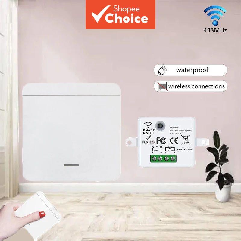 Wall Panel Light Switch RF433 Relay Receiver 1/2/3 Gang Smart ...
