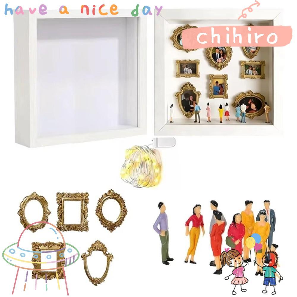 CHIHIRO DIY Mini Museum Silhouette Box, Gold Frames Memory Preservation ...