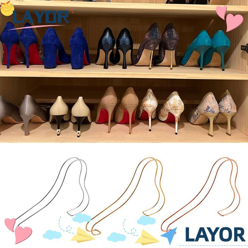LAYORPH Shoes Display Stand, Stainless Steel Insert High Heels Display ...