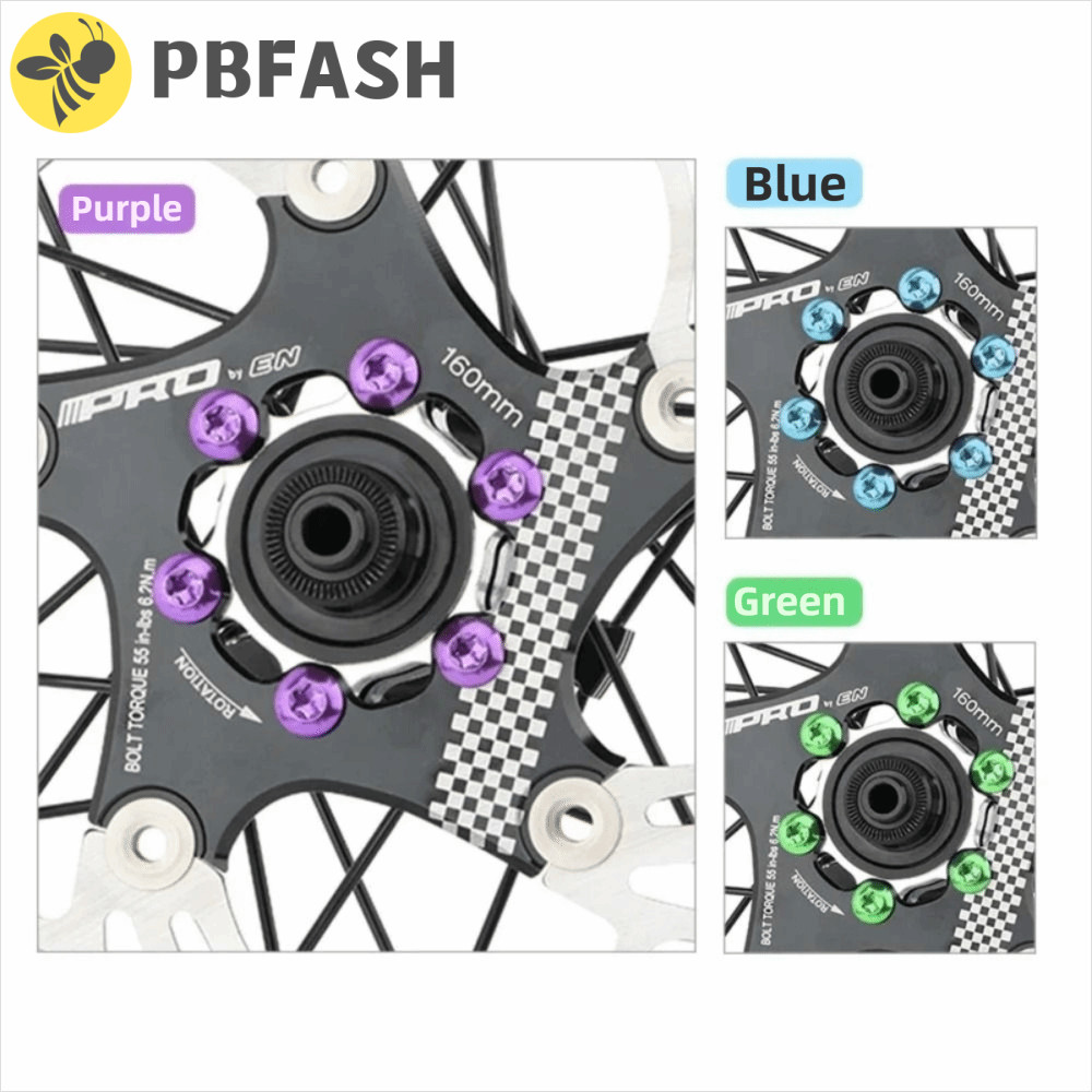 PBFASH 12pcs Disc Brake Rotor Screws, Steel Alloy Colorful Brake Disc ...