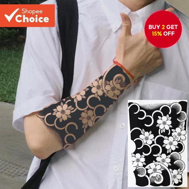 Cherry Blossom Arm Herbal Tattoo Sticker Non-Reflective Long-Lasting ...