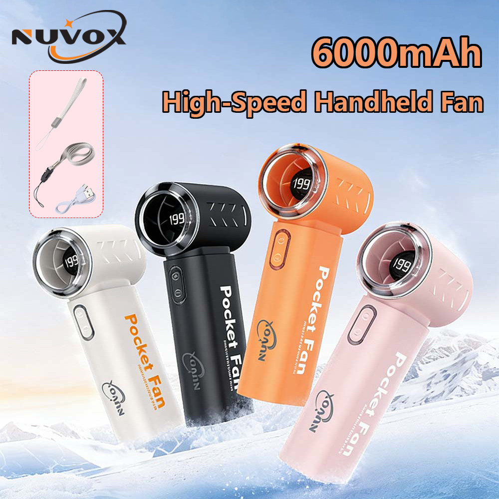 NUVOX 6000mAh Mini Fan Turbo High-Speed Mobile Fans with Boost Mode ...