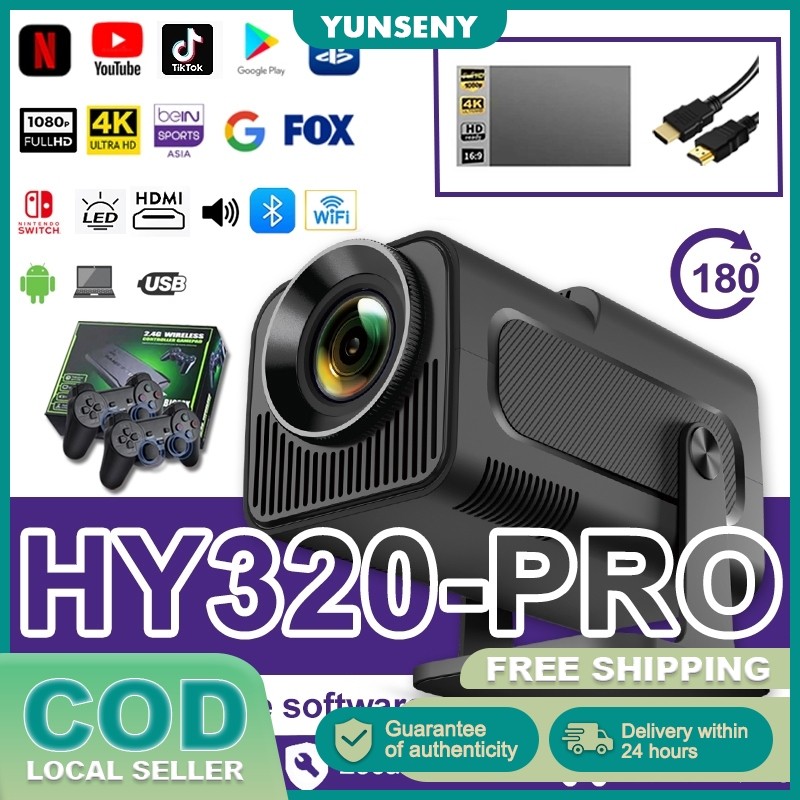 HY320 Smart Projector Portable Auto Calibration WiFi Bluetooth Android ...