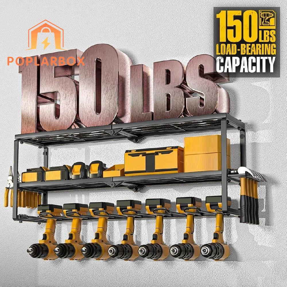 EPTRO Wall-Mounted Tool Rack, 3-Layer Heavy Duty Hardware Tool Storage ...