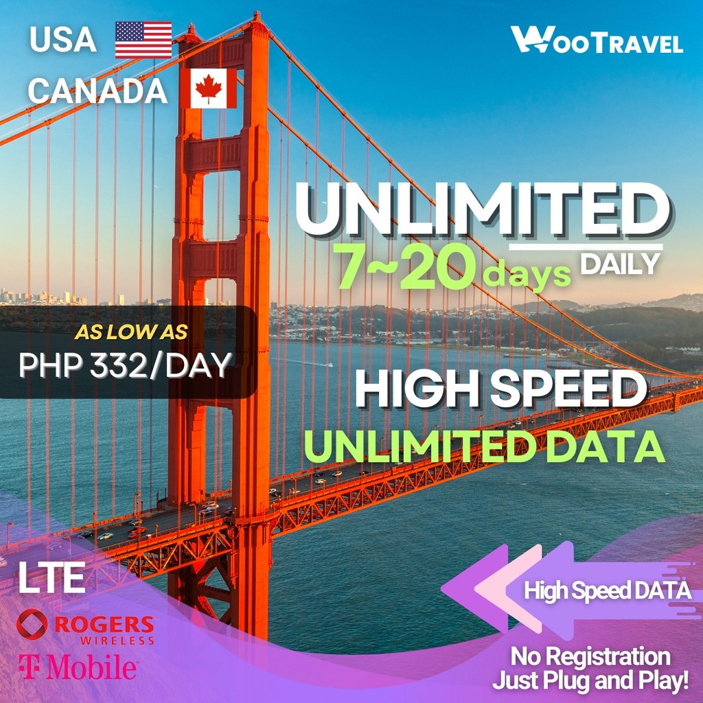 USA CANADA Travel Sim Card 7~20DAYS【UNLIMITED HIGH SPEED】4G/5G Data ...
