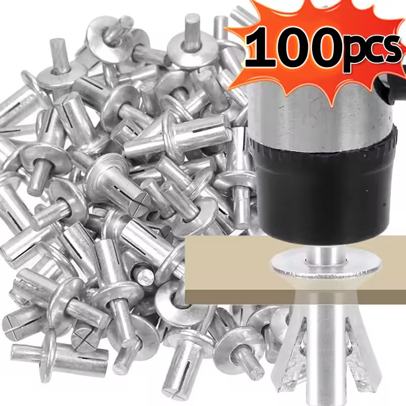 30/50/100Pcs Aluminum Alloy Hammer Drive Expansion Rivets / Gypsum ...