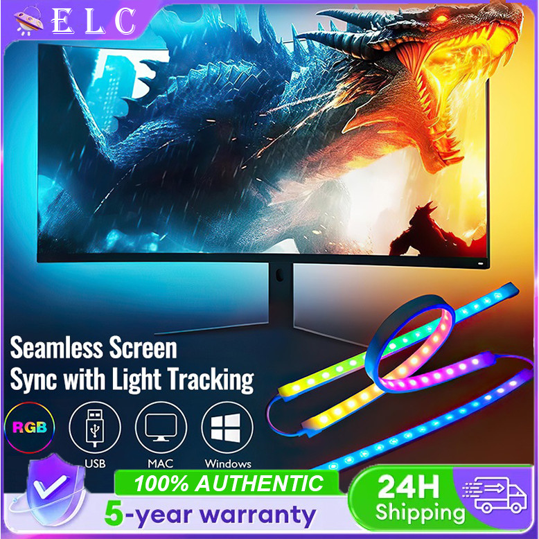 USB Computer Monitor Screen Ambient Light Backlight lamp Color Real ...