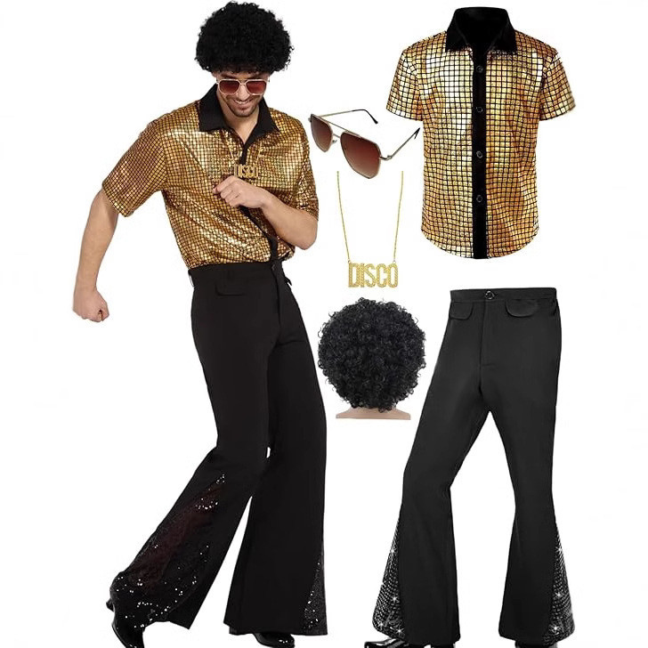 strapless open back dress OppoSuits Black Disco Dude Carnival Suit