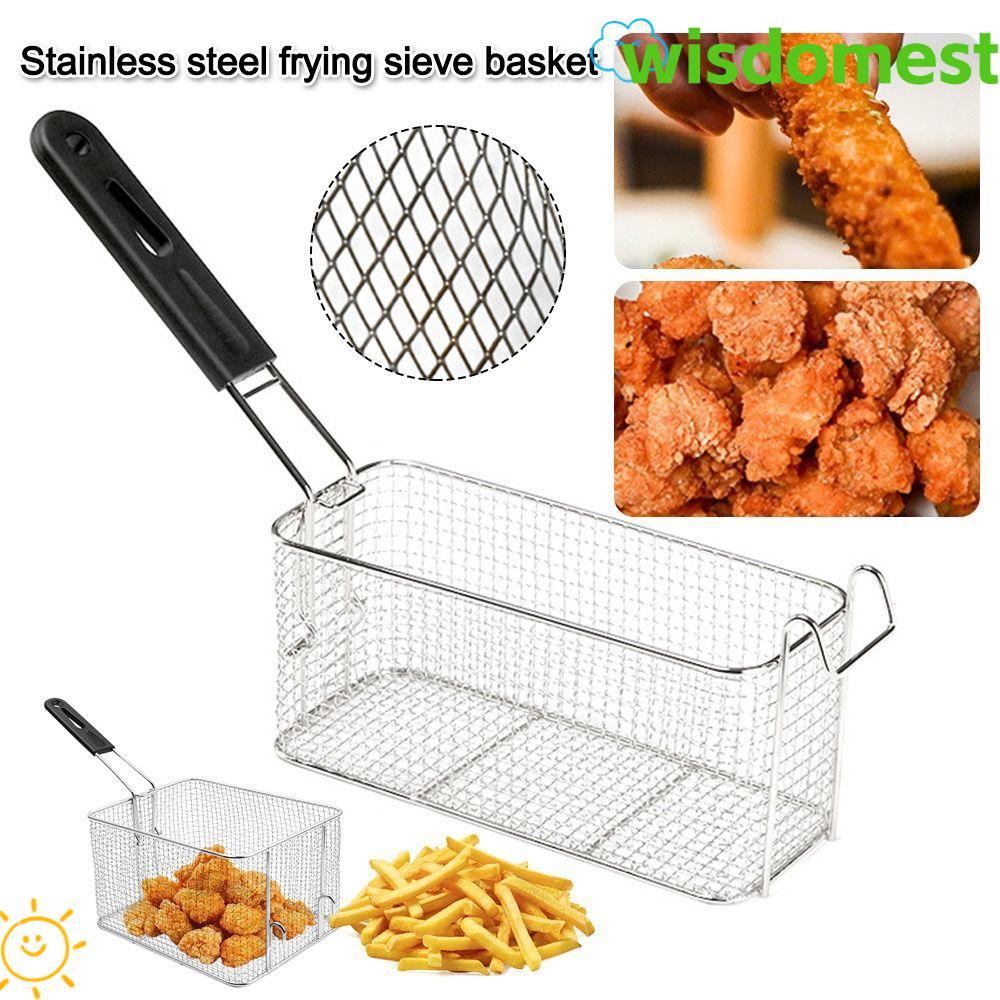 WISDOMEST Frying , Square Hangable Frying Mesh Basket, Durable ...