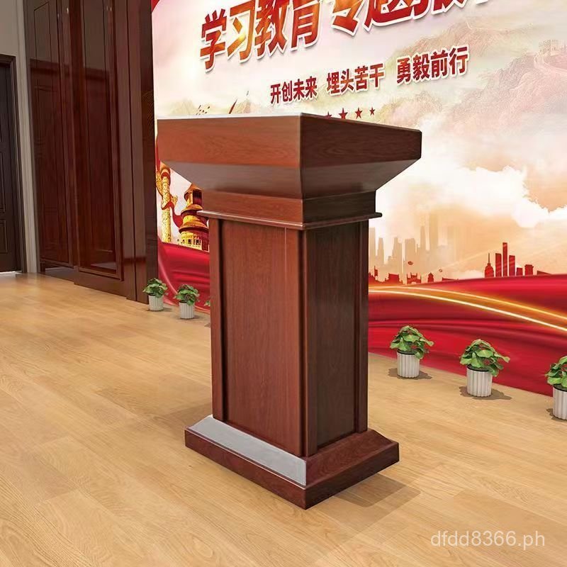Podium Table Reception Desk Emcee Host Desk Lacquered Wood Veneer ...