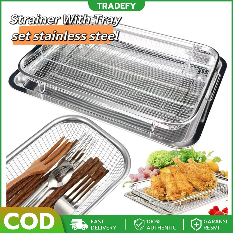 2 IN 1 stainless steel mesh tray + oven tray oil drain / best cooking ...